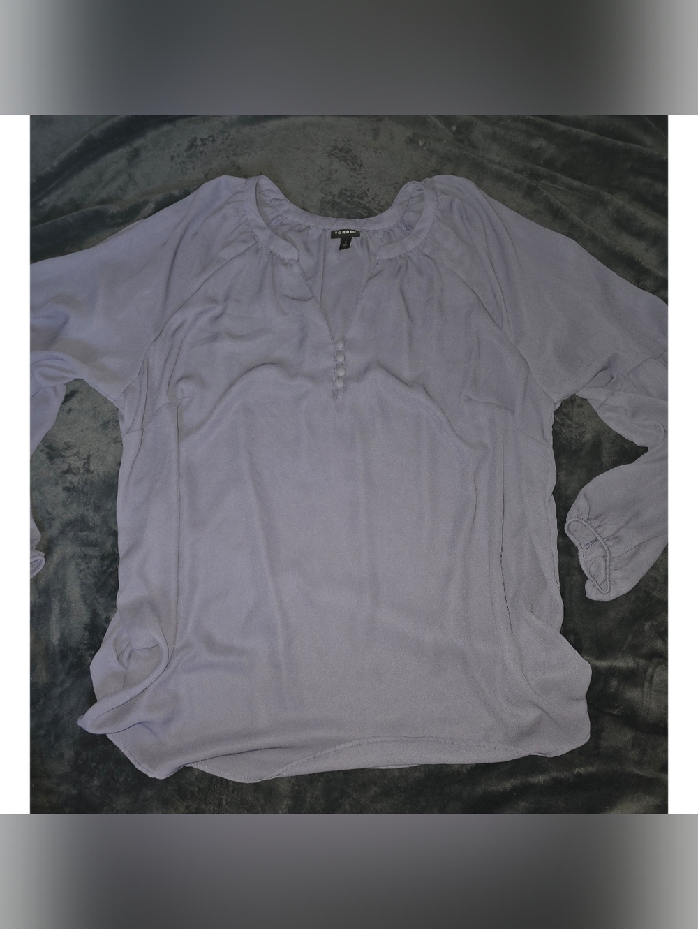 Torrid Lavender Peasant Blouse With Buttons